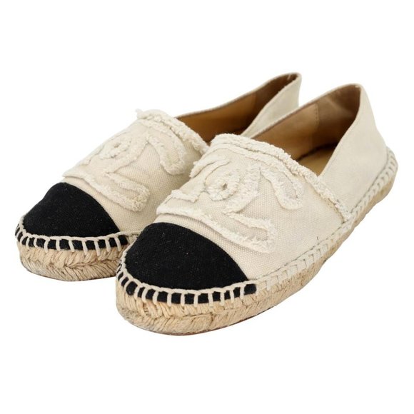Chanel Espadrille 37 Raw Canvas Woven Flats CC-S0207P-C040 - Picture 4 of 11